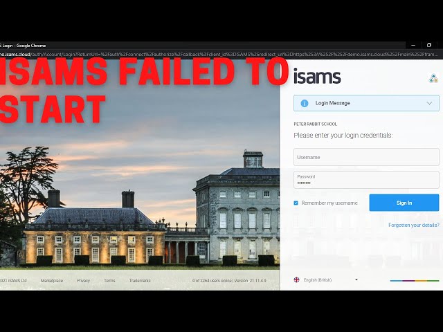 iSAMS failed to start - Fixed
