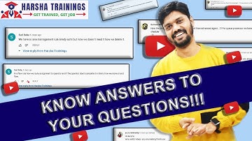 Know answers to your questions ? || Harsha Trainings