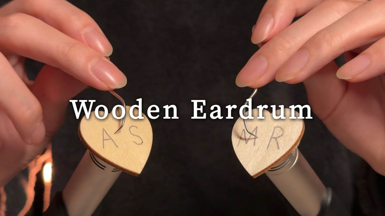 ASMR Царапанье и постукивание по деревянным барабанным перепонкам (No Talking)