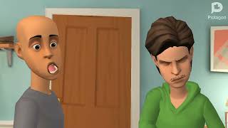 Clic Caillou Push Rosie Off The Stairs Grounded