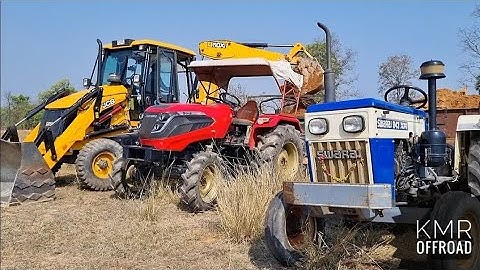New Jcb 3dx Backhoe Loader Loading RedMud In Mahindra and Swaraj Tractor |@AllaboutTractorsandJcb