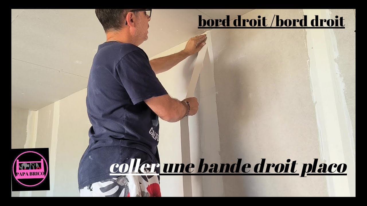 comment coller une bande placo papier (bord droit sur bord droit