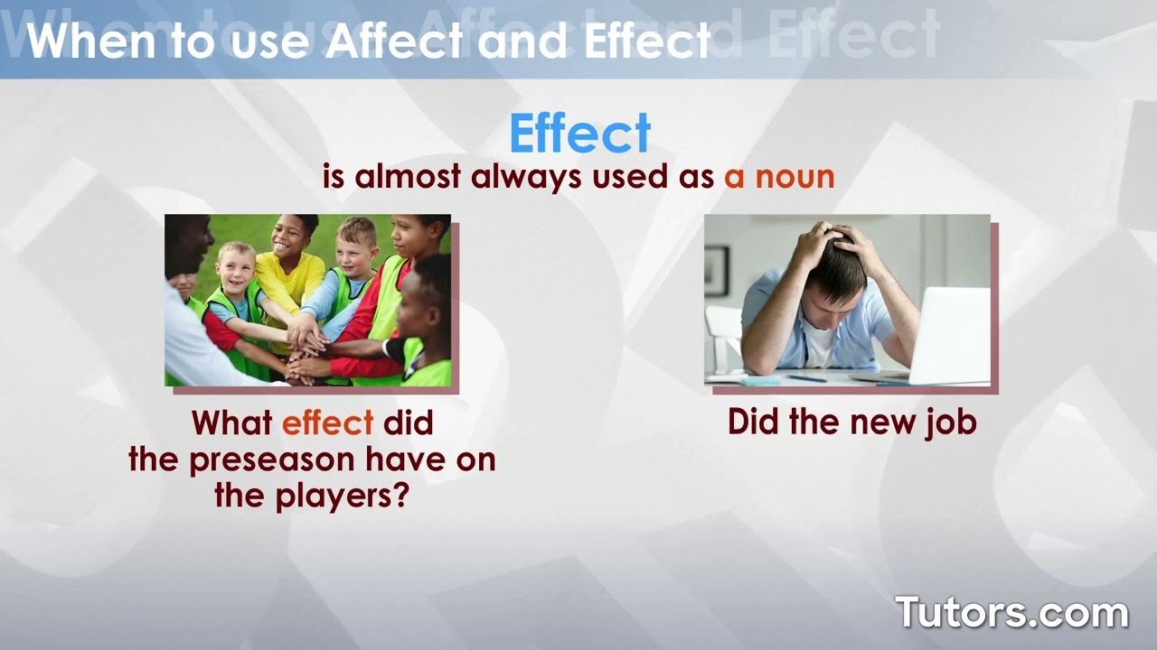 Affect vs Effect | Difference, Uses, and Examples