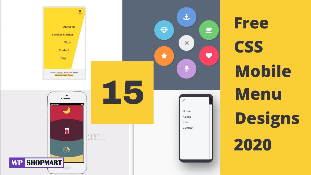 15 Best free HTML, CSS Mobile Menu Designs in 2020 | Animated Mobile Menu |  Mobile Navigation Design - YouTube