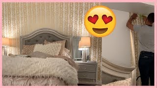MY GLAM BEDROOM DECOR REVEAL! DECORATE WITH ME!