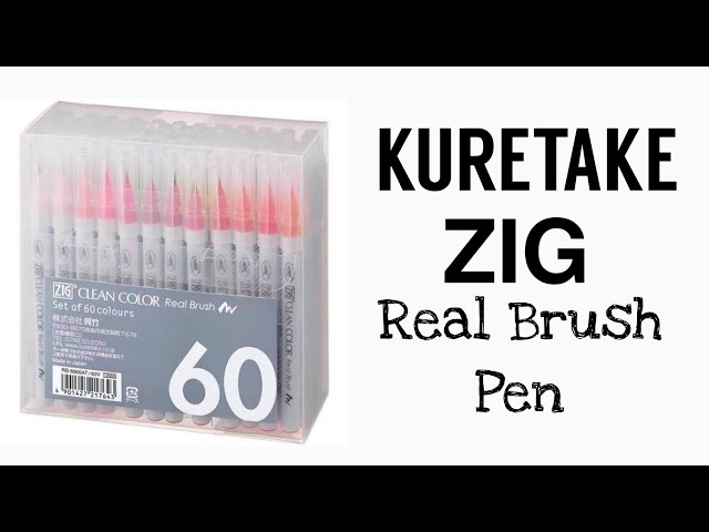 Kuretake Brush Pen Clean Color Real Brush + MANGAKA with Pouch Small  RBCN160/22V 