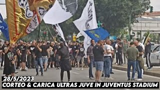 CORTEO & CARICA ULTRAS JUVE IN JUVENTUS STADIUM || Juventus vs AC Milan 28/5/2023