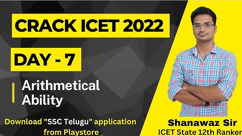 Crack ICET 2022 Series | Day  - 7 | Arithmetical Ability | AP ICET 2022 | TS ICET 2022