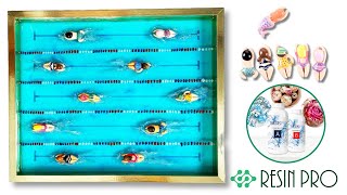 Réplica piscina olímpica en miniatura con resina de Resin pro