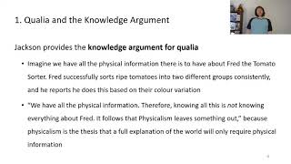 Lecture 15, Jackson and Turing, Epiphenomenal Qualia and Computing Machinery and Intelligence