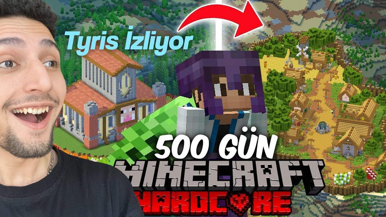 Tyris "Minecraft Hardcore'da 500 Gün Hayatta Kalmak (İlk 100 Gün)" İzliyor