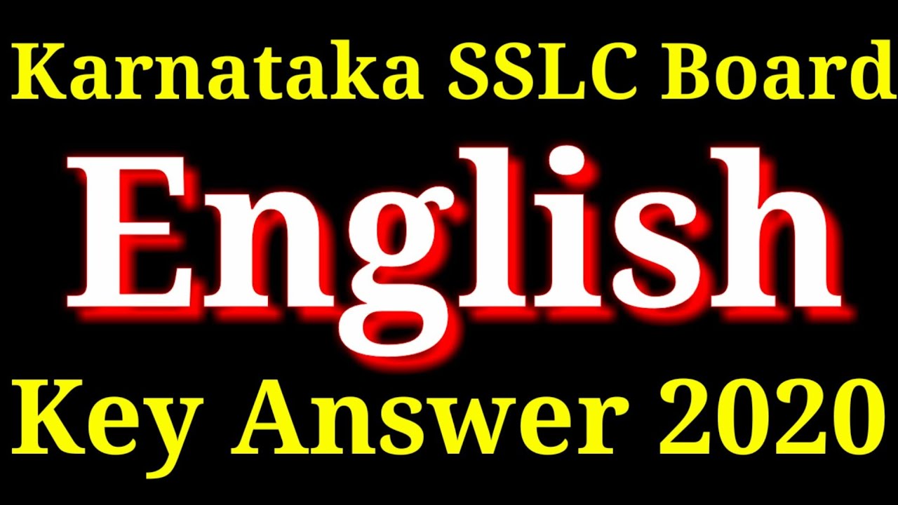 Karnataka SSLC Exam 2020 || English Key answer 2020 || Karnataka SSLC key answer ||- 2 ||