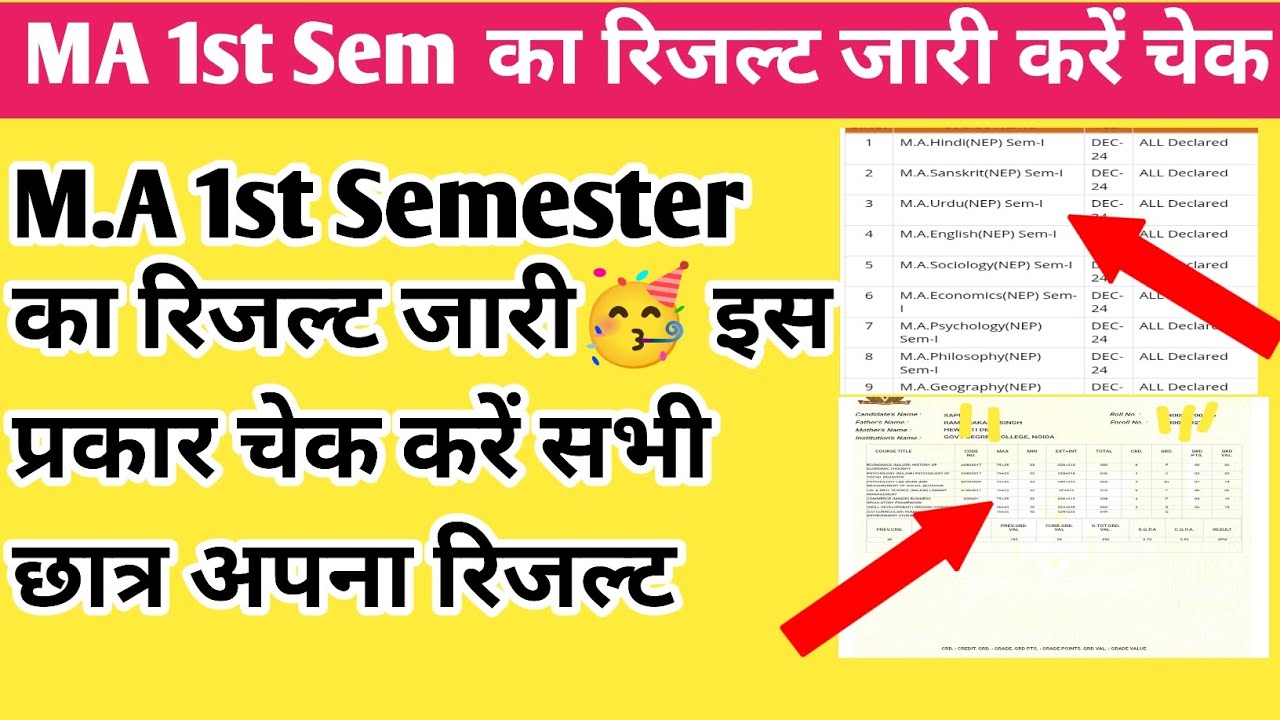 MA 1st sem sem result 2025 | MA ka result kaise Dekhe 2025 | MA 1st semester result 2025 | MA result