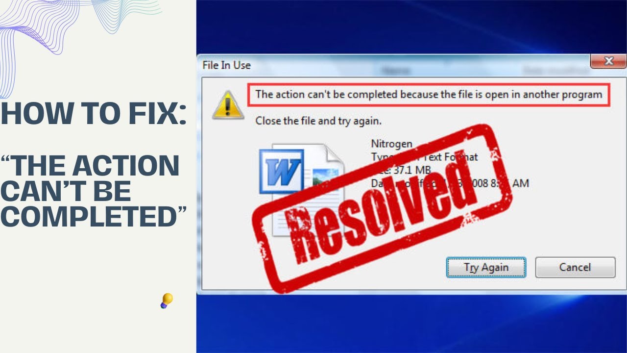 How to Fix "The Action Cannot Be Completed" Error in Windows 10/11
