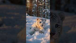 ❄️ Listen to the soft snow crunch and the gentle purrs of a white tiger cub with crystal-blue eyes. screenshot 5