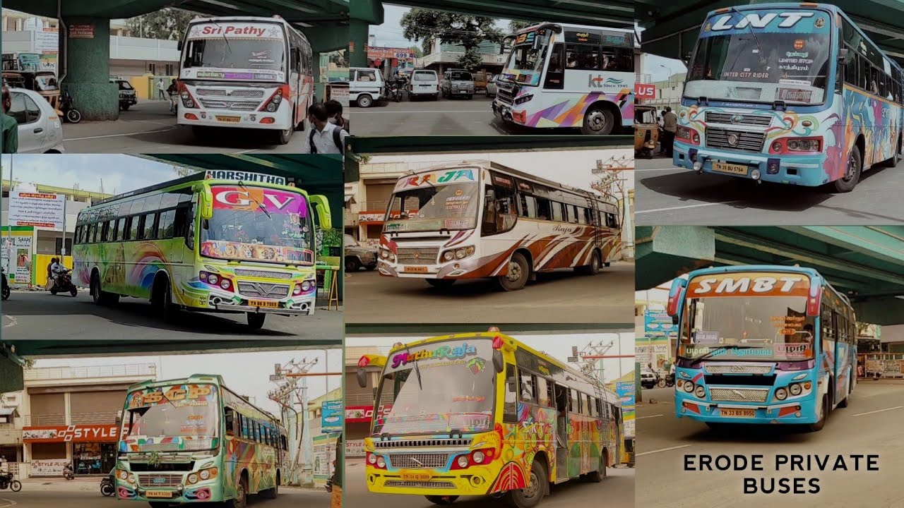 ERODE PRIVATE BUSES _ SRI PATHY | SKSS | HOTEL RAJA | SMBT | SKT | LNT ...