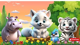Sounds Of Adorable Animals: Hippo, Arctic Fox, White Tiger, Blue Jay - Animal Sounds screenshot 1