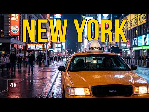 New York, United States | times Square | Evening City Walk 4K