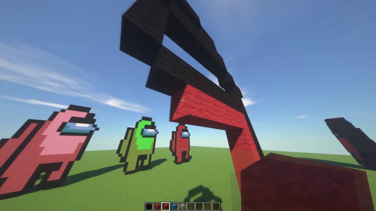 Minecraft Pixel Art Tutorials - AMONG US (with just 236 blocks, part 1)