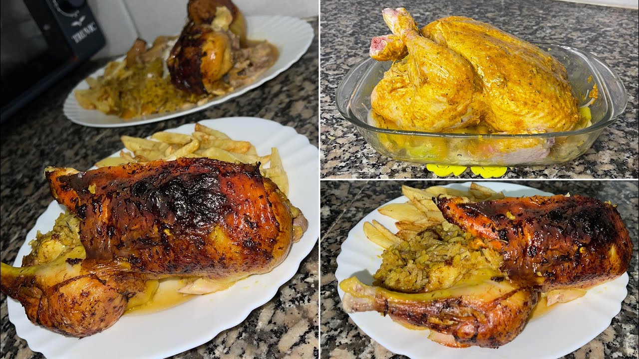 ما تزيديش تشريها من برا✅ دجاجة محشية بالأرز محمرة احسن من تع المطاعم