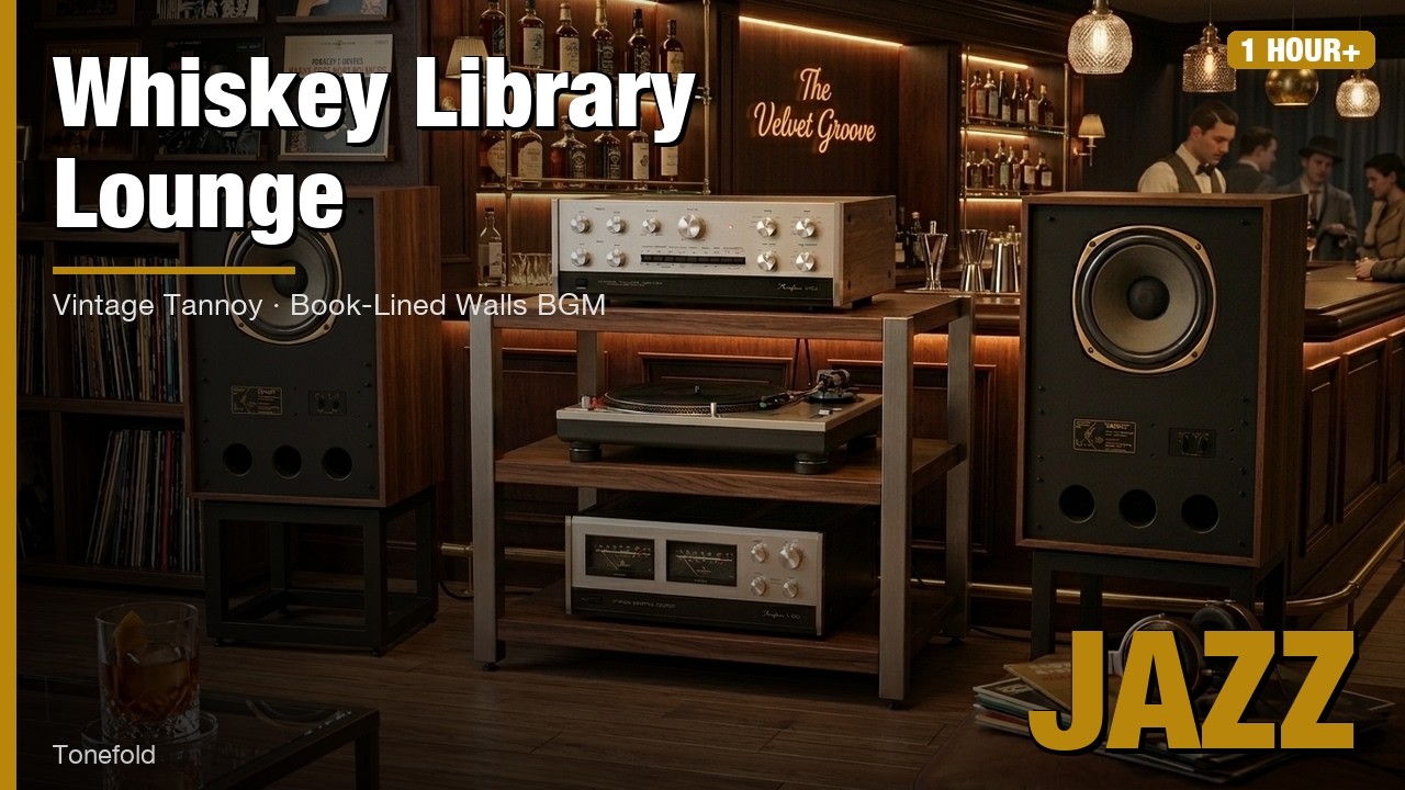 Relaxing Japanese Jazz — Whiskey Library Lounge | 1 Hour+ BGM for
