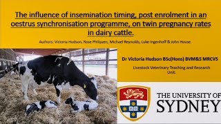 The influence of insemination timing, post enrolment in an oestrus synchronisation programme...