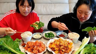 집에서 밥해먹는 일상먹방 브이로그 (제육볶음에 갓쌈과 샐러리)| Home meal (Stir-fried Spicy Pork, Ssambap, Salary) Mukbang