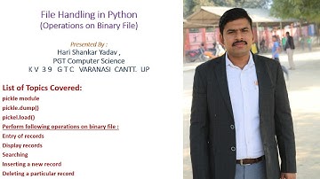 A PROJECT - STUDENT MANAGEMENT SYSTEM  implementing  the concept of Binary File Handling in Python 3