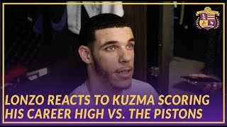 Lakers Post Game: Lonzo Ball Reacts To Kyle Kuzma Scoring Career High 41 Against the Pistons