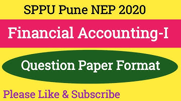 NEP 2020 | Question paper format | SPPU Pune | FYBCOM SEM-I | #sppu #nep #exam #financialaccounting