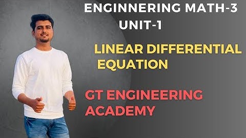Engineering M-3,Linear Differential Equations |Complimentary function (C.F.)