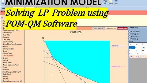 POM QM SOLVING LP PROBLEM:MINIMIZATION MODEL using POM-QM