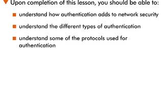 Authentication - 3 : Lesson Objectives