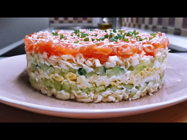Салат суши слоями с красной рыбой рецепт с фото пошагово