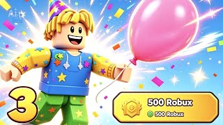Pop for free PartyNoob spinning pink balloon to get 500 Robux from it  screenshot 4