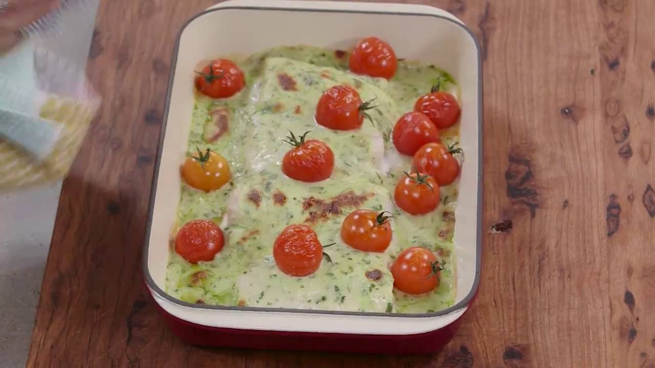 Fish with Parsley Infused Bechamel Sauce Everyday Gourmet S6 E73