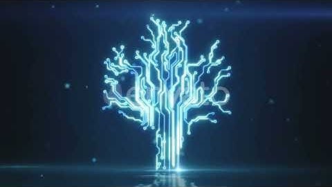Blue Abstract Circuit Board Electronic Hi-tech Growing Tree | Motion Graphics - Envato elements