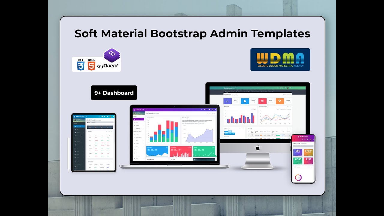 Soft Material Fully Responsive Web Application Kit With Dashboard ...