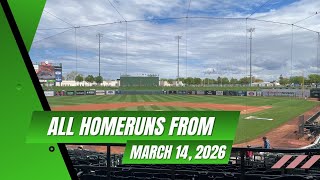All 44 Homeruns From March 14th, 2026