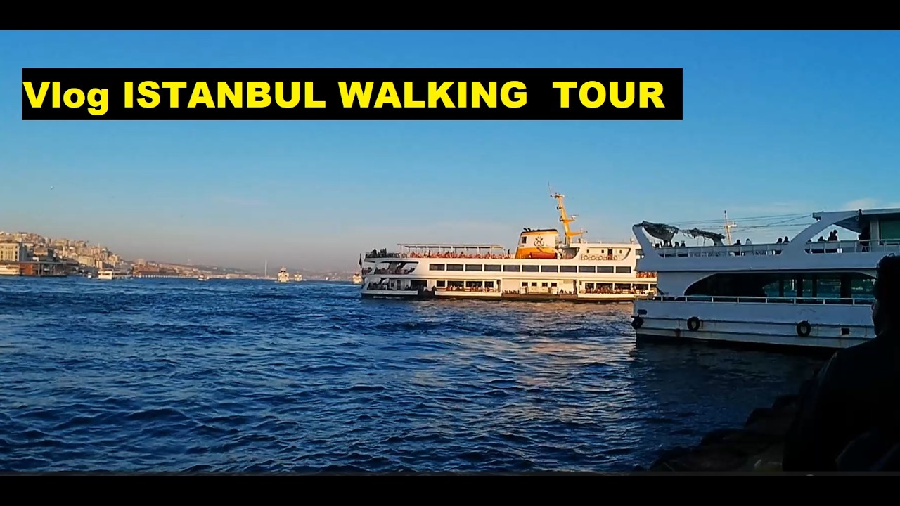 No music, only the real street sounds of Istanbul Galata bridge, istanbul vlog walking.