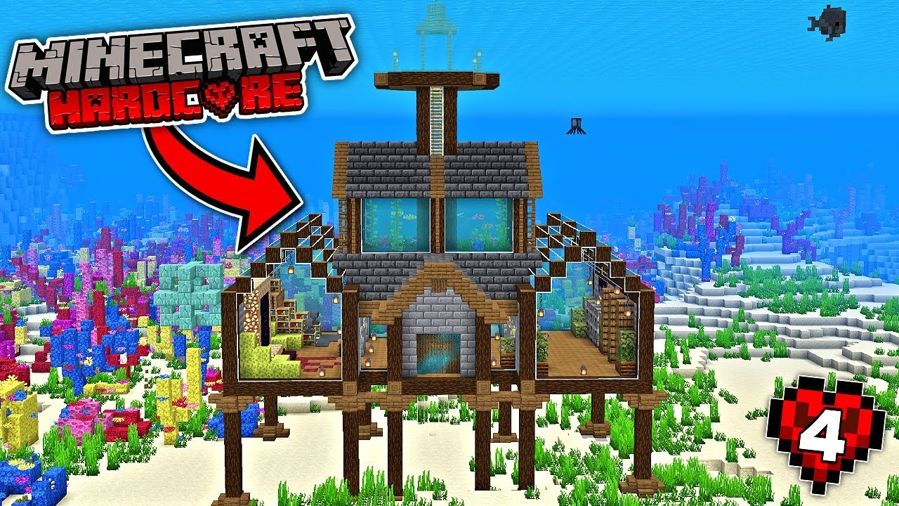 I Built A UNDERWATER BASE In Minecraft Hardcore😰! - YouTube
