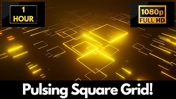 Yellow Pulsing Square Grid Sectors – 1 HOUR LOOP Satisfying Background Video & Wallpaper!