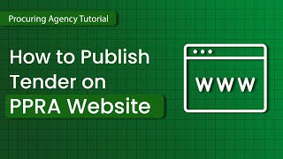 How to Publish Tender on PPRA website 2.0