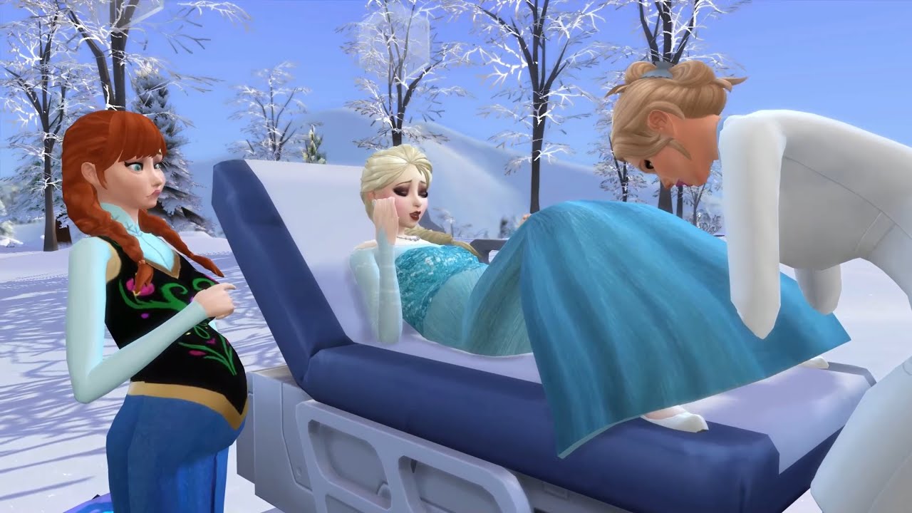 엘사와 안나는 동시에 임신을 하고 눈 속에서 아이를 낳는다. 👶 ❄️👶