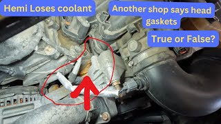Chrysler 300 5.7L Hemi losing coolant! Head gaskets or easy fix?! #mechanic #hemi