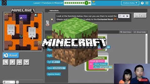How to Code MINECRAFT in Code.org: Course F Lesson 1: Functions in Minecraft Puzzle 11-12
