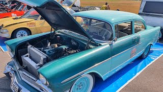 Chevy -56 with 2jz engine swap at dragstrip