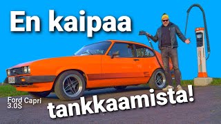 420. Töpseliautomies koeajaa vanhan polttiksen Ford Capri 3.0S 1979