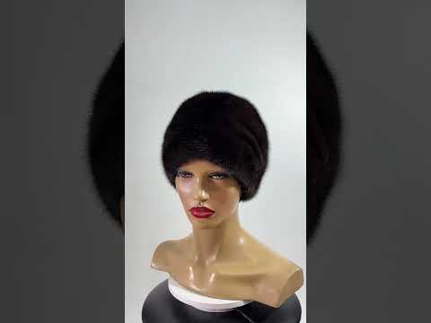 Жіноча хутряна норкова шапка кубанка "Ромашка", видео 8