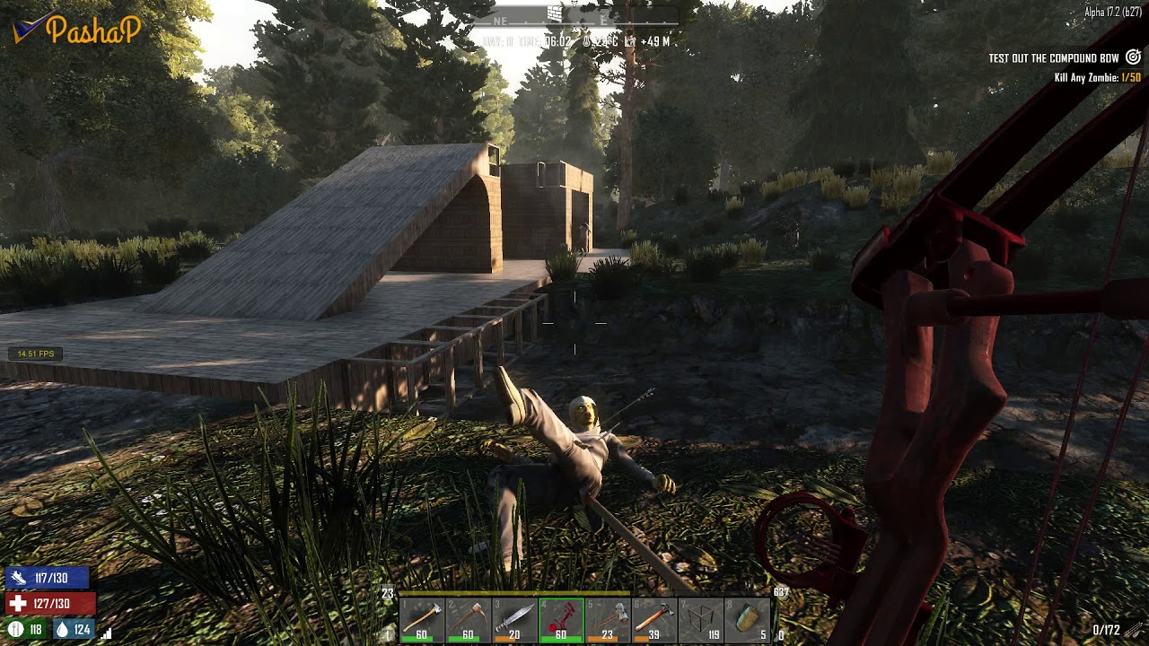 7 Days to Die Alpha 17.2 Ravenhearst #11 Начало большой стройки, и дикие лаги